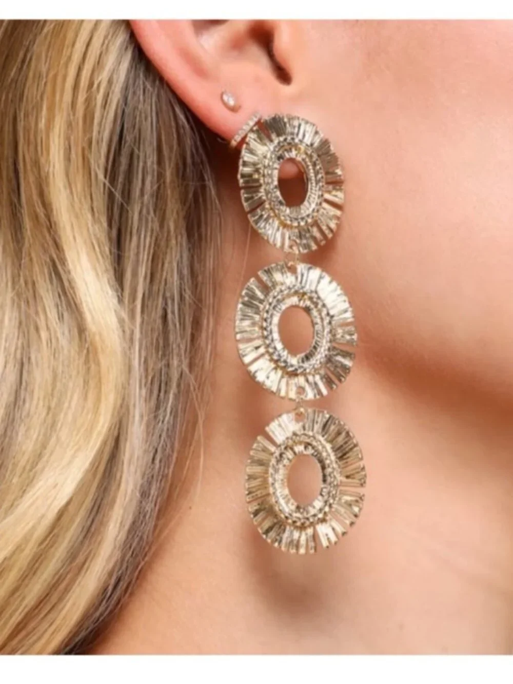 New! Gold Burst of Brilliance Earrings (3030) NWOT